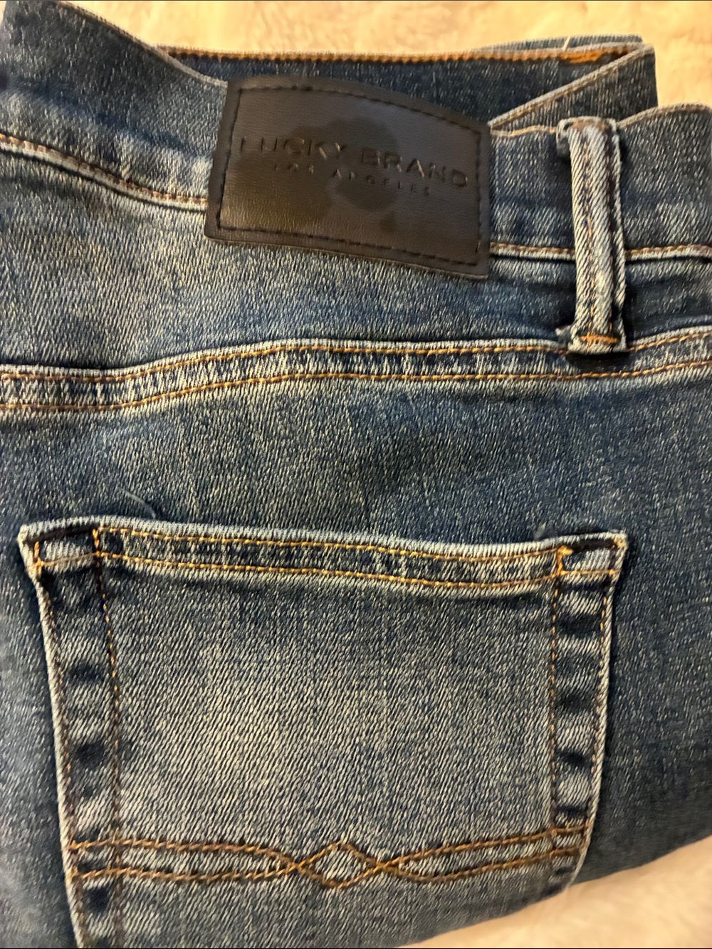 Lucky Brand Men's Slim Blue Denim Jeans with Contrast Stitching